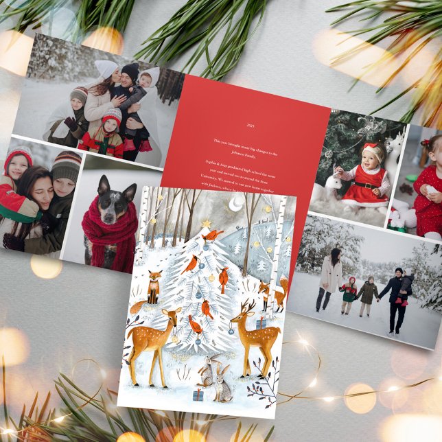 Invitation Trois Volets Scandinavian Woodland Animals Christmas Holiday (Scandinavian Woodland Animals Christmas Holiday Tri-Fold Invitation)
