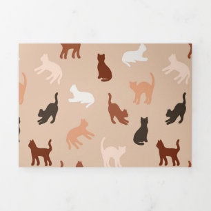 Invitation Trois Volets Silhouette de chat