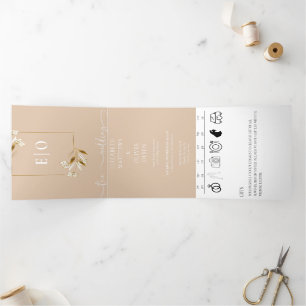 Invitation Trois Volets Traditionnel Moderne Classique   Mariage Terreux