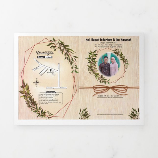 Invitation Trois Volets undangan simpel dan keren (Page de couverture)