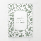 White Sage Green Chinoiserie Crest QR Code Mariage