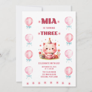Invitation Troisième anniversaire de Mia
