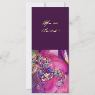 Invitation Troisième bal masqué ,or rouge jaune bleu