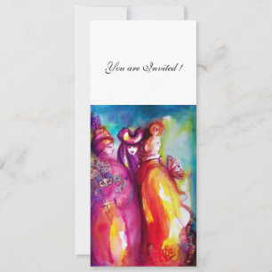 Invitation TROISIÈME BAL masqué ,or rouge jaune bleu