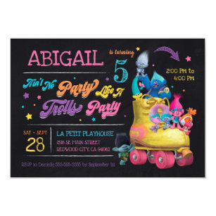 Cartes De Voeux Papeterie Trolls Poppy Trolls Invitation Pavot Trolls Anniversaire Invitation Invitation Maison