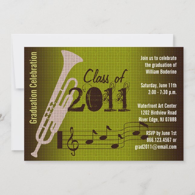 Invitation Trompette de musique d'invitation de fête de (Devant)