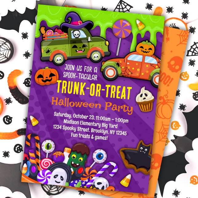 Invitation Tronc ou traiter l'invitation de la fête d'Hallowe (Créateur téléchargé)