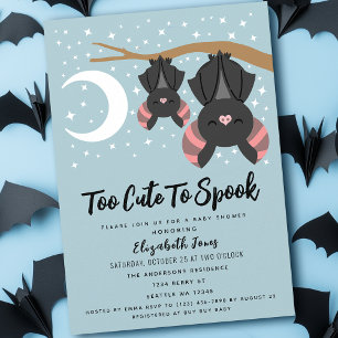 Invitation Trop mignon pour parler Halloween Baby shower garç