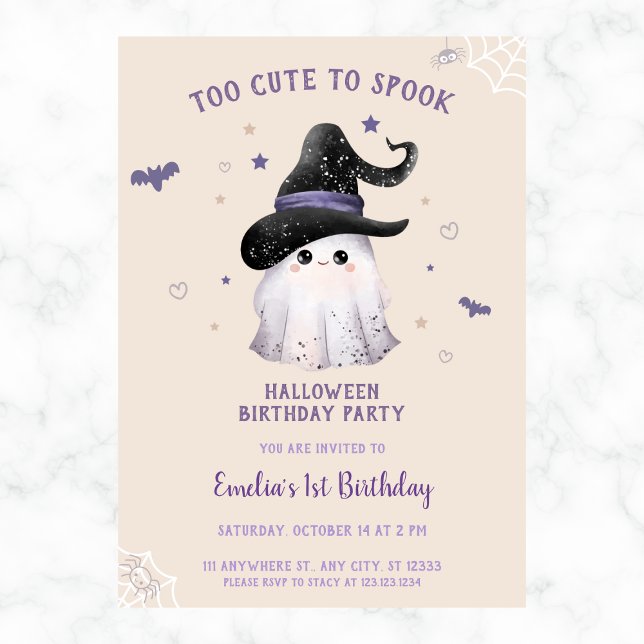 Invitation Trop mignonne pour parler les filles Halloween 1er (Créateur téléchargé)
