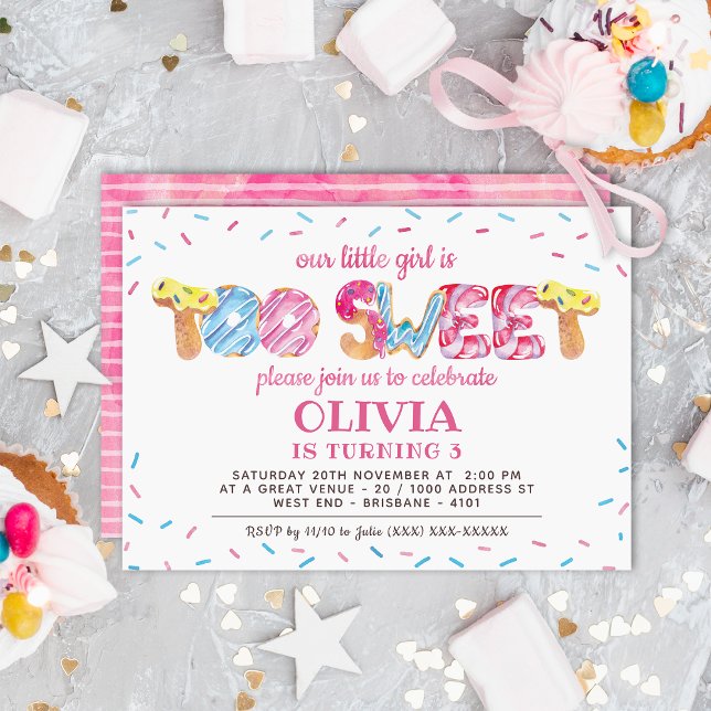 Invitation Trop sucré Candy Land fête d'anniversaire (Créateur téléchargé)
