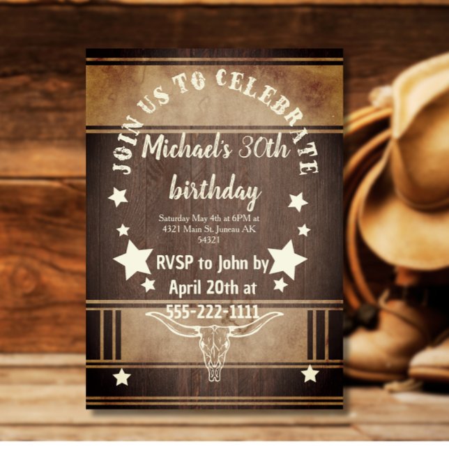 Invitation trophée de fête d'anniversaire de Cowboy (Créateur téléchargé)