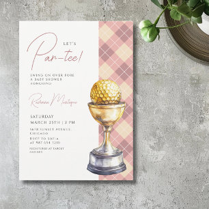 Invitation Trophée de golf Peach Argyle Fête prénatale Par-Te