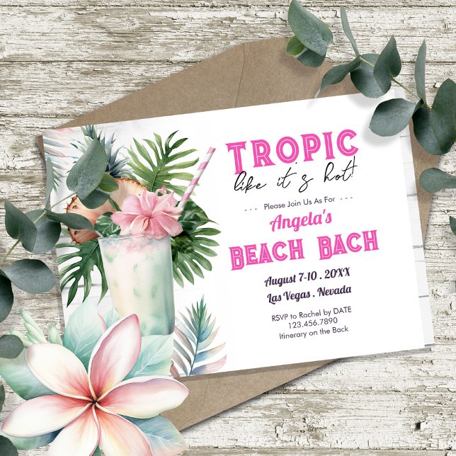 Invitation Tropic Beach Bachelorette Party et Itinéraire (Créateur téléchargé)
