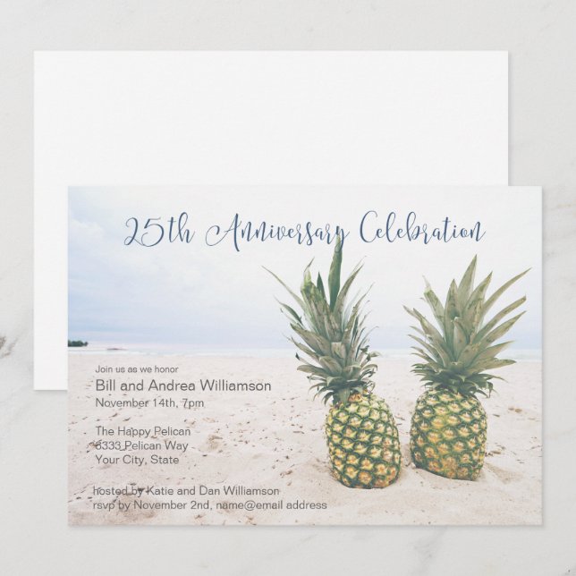 Invitation Tropical 25th Anniversary Party (Devant / Derrière)
