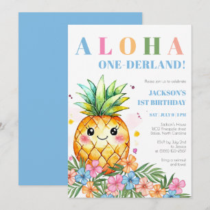 Invitation Tropical Aloha Onederland Ananas 1er Anniversaire