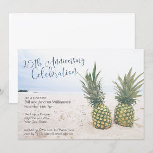 Invitation Tropical Beach 25th Anniversary Party