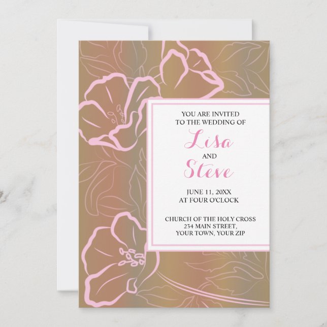 Invitation Tropical Beach Destination Mariage (Devant)