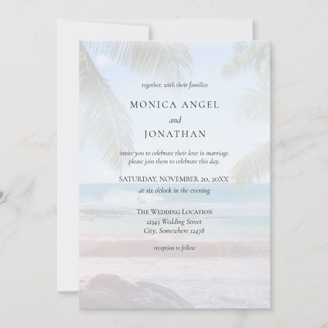 Invitation Tropical Beach Destination Wedding V2 (Devant)