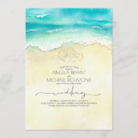 Tropical Beach Heart Aquarelle Shore Mariage