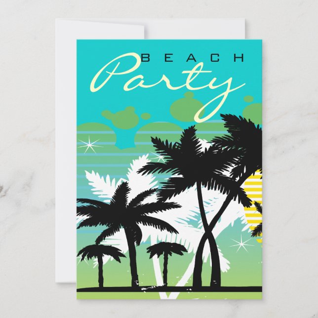 Invitation Tropical Beach Party (Devant)