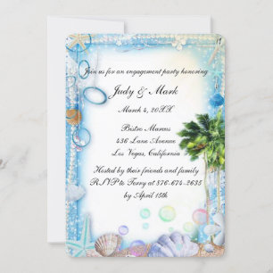 Invitation Tropical Beach Seashell Mariage