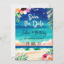 Tropical Blooms: Wedding Save the Dat