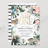 Tropical Chic | Gold Wild One Birthday Party