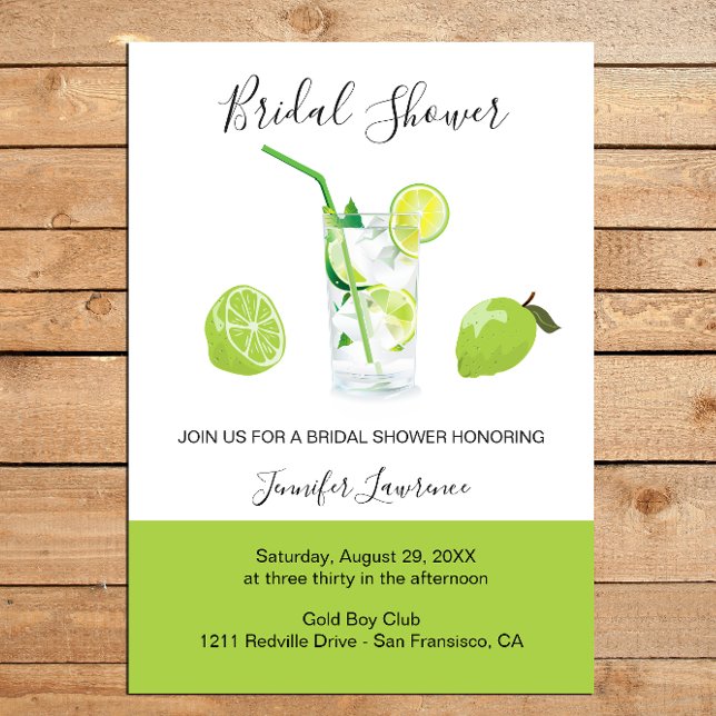 Invitation Tropical Citrus Green Lime Bridal Shower  (Créateur téléchargé)