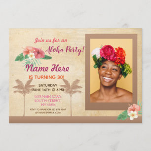 Invitation tropical de fête d'anniversaire de