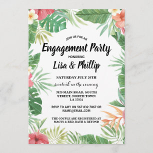 Invitation tropical de partie de fiançailles Aloha
