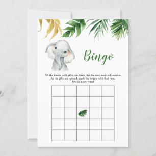 Invitation Tropical Elephant Boy Baby shower Bingo Jeu