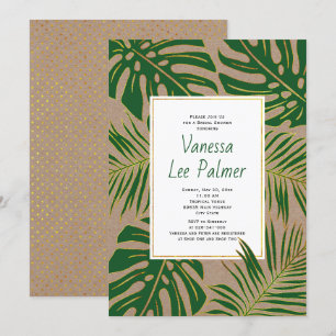 Invitation Tropical feuille kraft mariage douche nuptiale