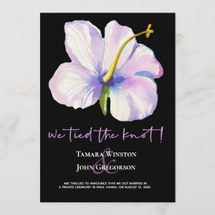 Invitation Tropical Floral Mariage Noeud Juste Mariés Plage