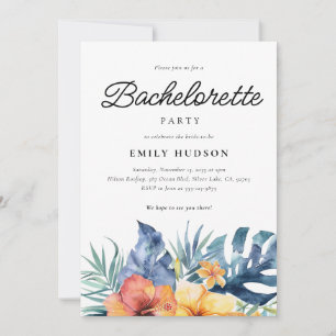 Invitation Tropical Floral Summer Bachelorette Party
