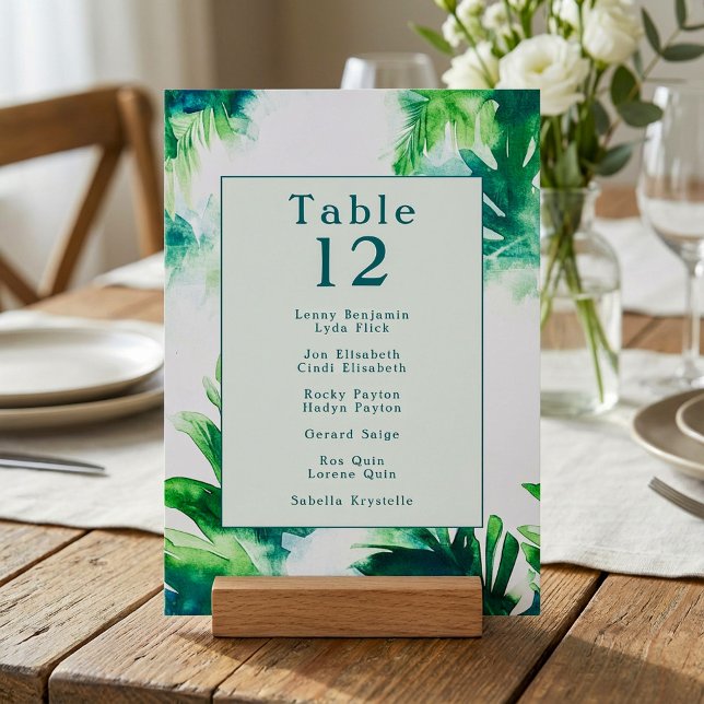 Invitation Tropical Green fun, green botanical nom chart (Tropical Greenery fun, green botanical name chart Invitation.)
