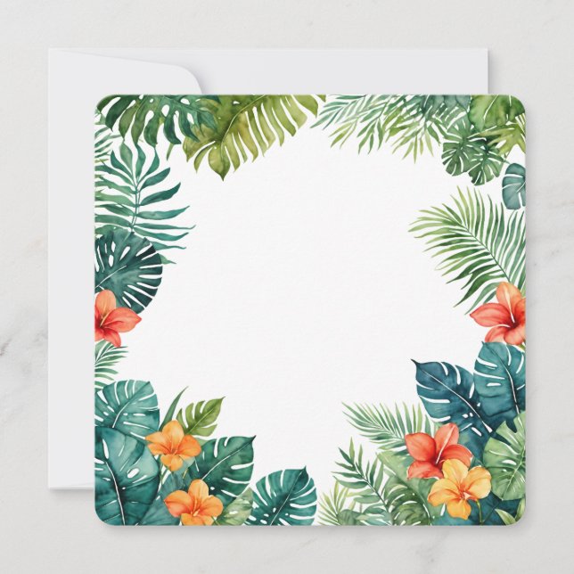 Invitation Tropical Greenery Frame PNG Botanical Background (Devant)