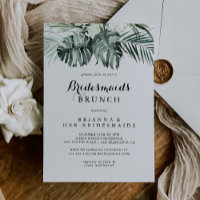 Tropical Greenery White Bridesmaids Brunch Shower