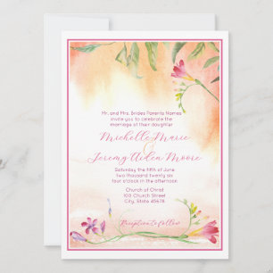 Invitation Tropical Hot Pink Freesia