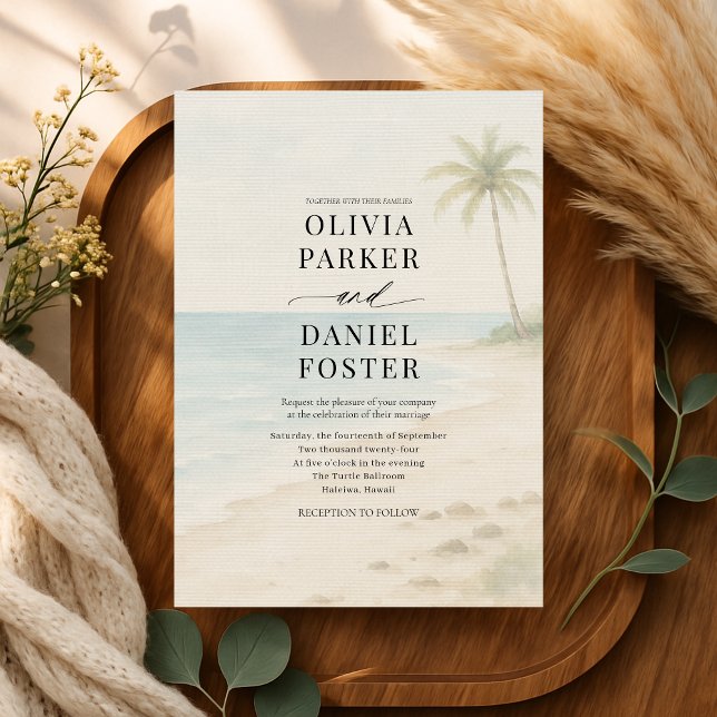 Invitation Tropical Island Beach Coastal Destination Wedding  (Créateur téléchargé)