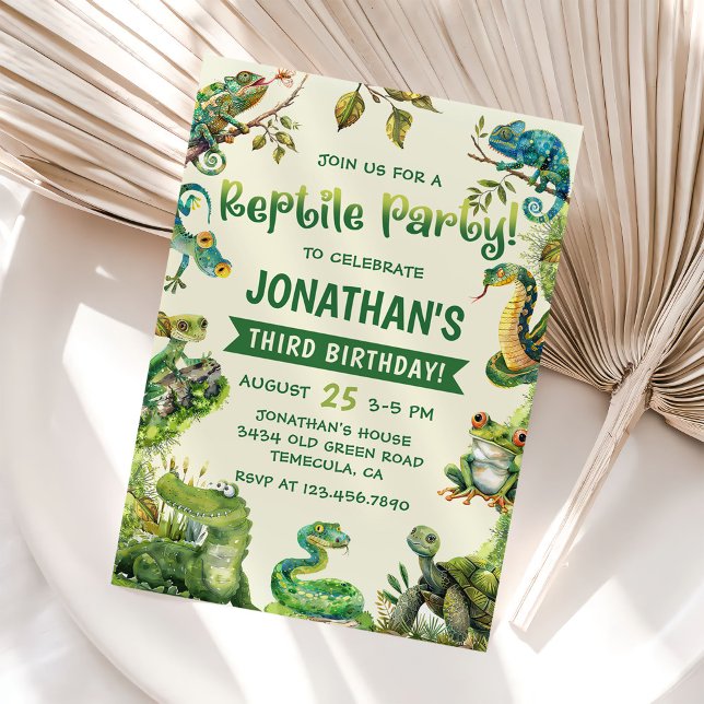 Invitation Tropical Jungle Reptile Anniversaire de enfant Par (Créateur téléchargé)