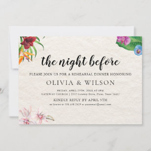 Invitation Tropical La Nuit Avant Le Dîner De La Répétition