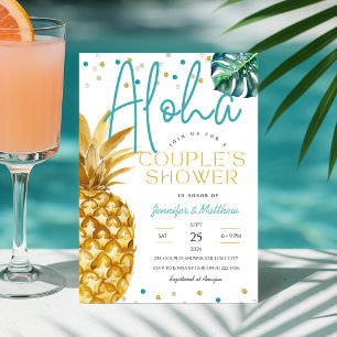 Invitation Tropical Luau Beach Aloha Couples été Douche