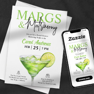 Invitation Tropical Margs & Matrimony Enterrement de Vie de J