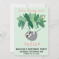 Tropical mignon paresseux passer la fête d'anniver