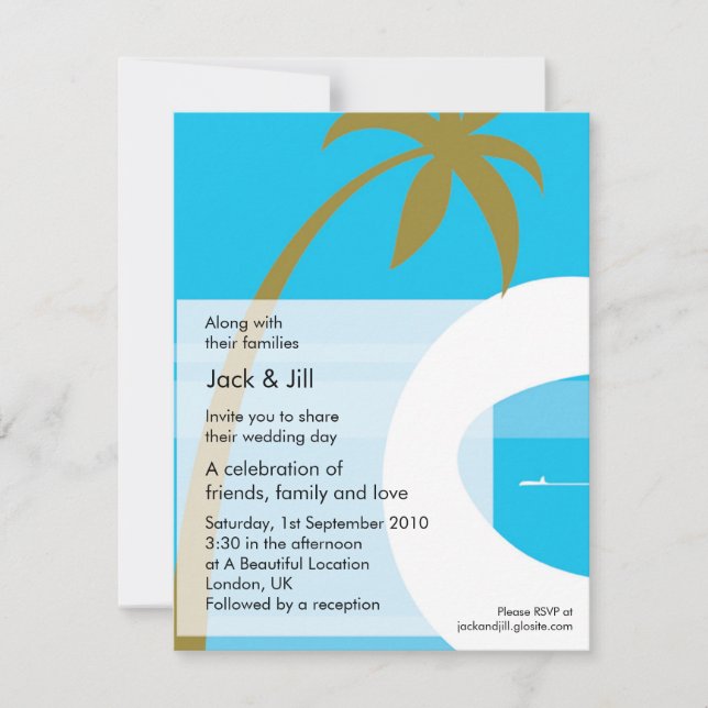 Invitation Tropical Moderne 4.25x5.25 (Devant)