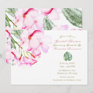 Invitation Tropical Oasis Rose Vert Mariage Hawaïen