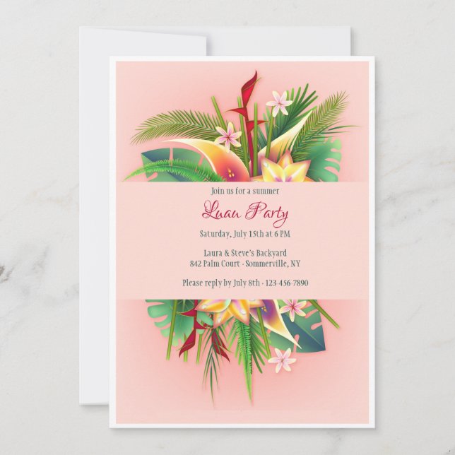 Invitation Tropical Party (Devant)