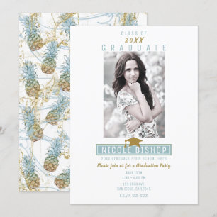 Invitation Tropical Pineappy Splash Graduation Party