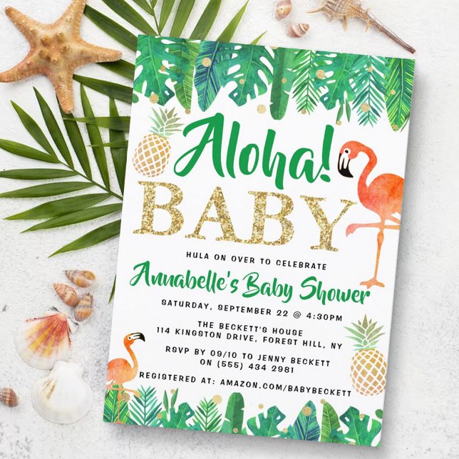 Invitation Tropical Summer Beach Luau Boys Baby shower (Créateur téléchargé)