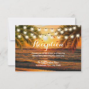 Invitation Tropical Summer Sunset Beach Mariage Réception